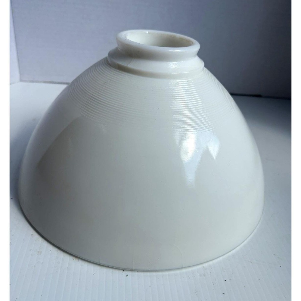 Vintage Stiffel Style White Milk Glass Torchiere Lamp Shade 10" Wide 3" Fitter